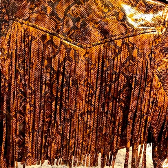 NWT$200 BLANKNYC Fringe Snakeskin Jacket